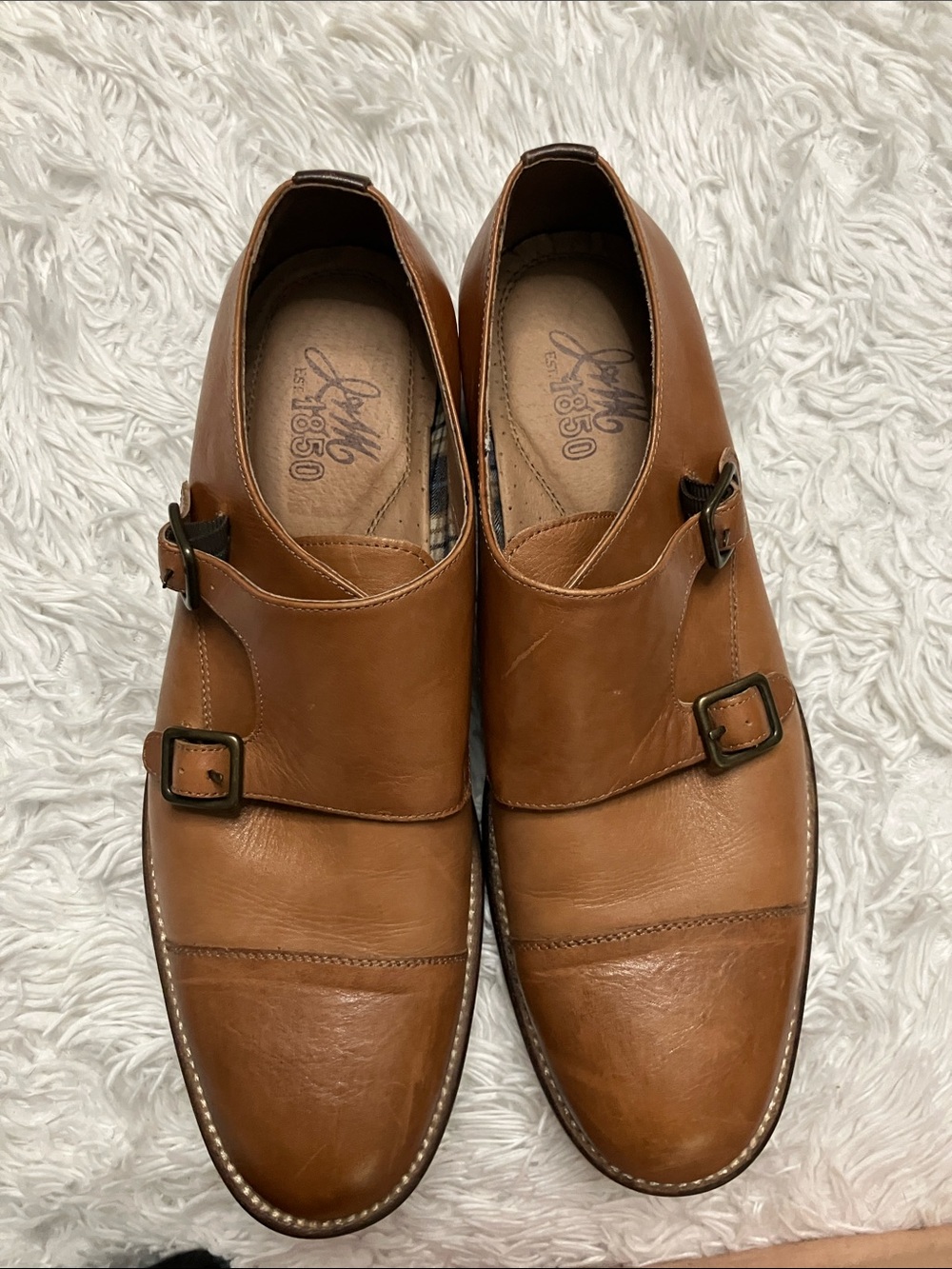 Tan Leather Double Monk Strap Derbys